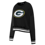 NFL GREEN BAY PACKERS CHANDAIL À COL ROND MASHUP CÔTELÉ POUR FEMME (NOIR)