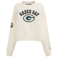NFL GREEN BAY PACKERS REBEL ATHLETICS WOMEN'S FLC CREWNECK (EGGSHELL)