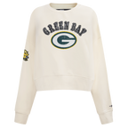 NFL GREEN BAY PACKERS REBEL ATHLETICS WOMEN'S FLC CREWNECK (EGGSHELL)