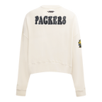 NFL GREEN BAY PACKERS REBEL ATHLETICS WOMEN'S FLC CREWNECK (EGGSHELL)