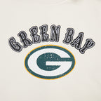 NFL GREEN BAY PACKERS REBEL ATHLETICS WOMEN'S FLC CREWNECK (EGGSHELL)