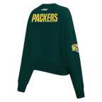 NFL GREEN BAY PACKERS JORDAN LOVE #10 CLASSIC PNN CHANDAIL À COL ROND EN MOLLETON POUR FEMME (VERT FORÊT)
