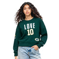 NFL GREEN BAY PACKERS JORDAN LOVE #10 CLASSIC PNN CHANDAIL À COL ROND EN MOLLETON POUR FEMME (VERT FORÊT)