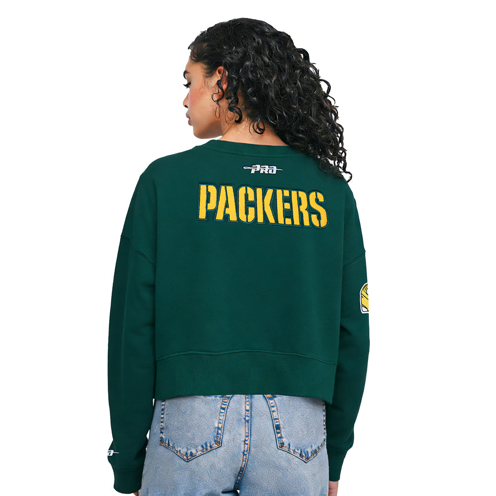 NFL GREEN BAY PACKERS JORDAN LOVE #10 CLASSIC PNN CHANDAIL À COL ROND EN MOLLETON POUR FEMME (VERT FORÊT)
