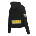 NFL GREEN BAY PACKERS CLASSIC CHANDAIL À CAPUCHON COURT EN MOLLETON POUR FEMME (NOIR)