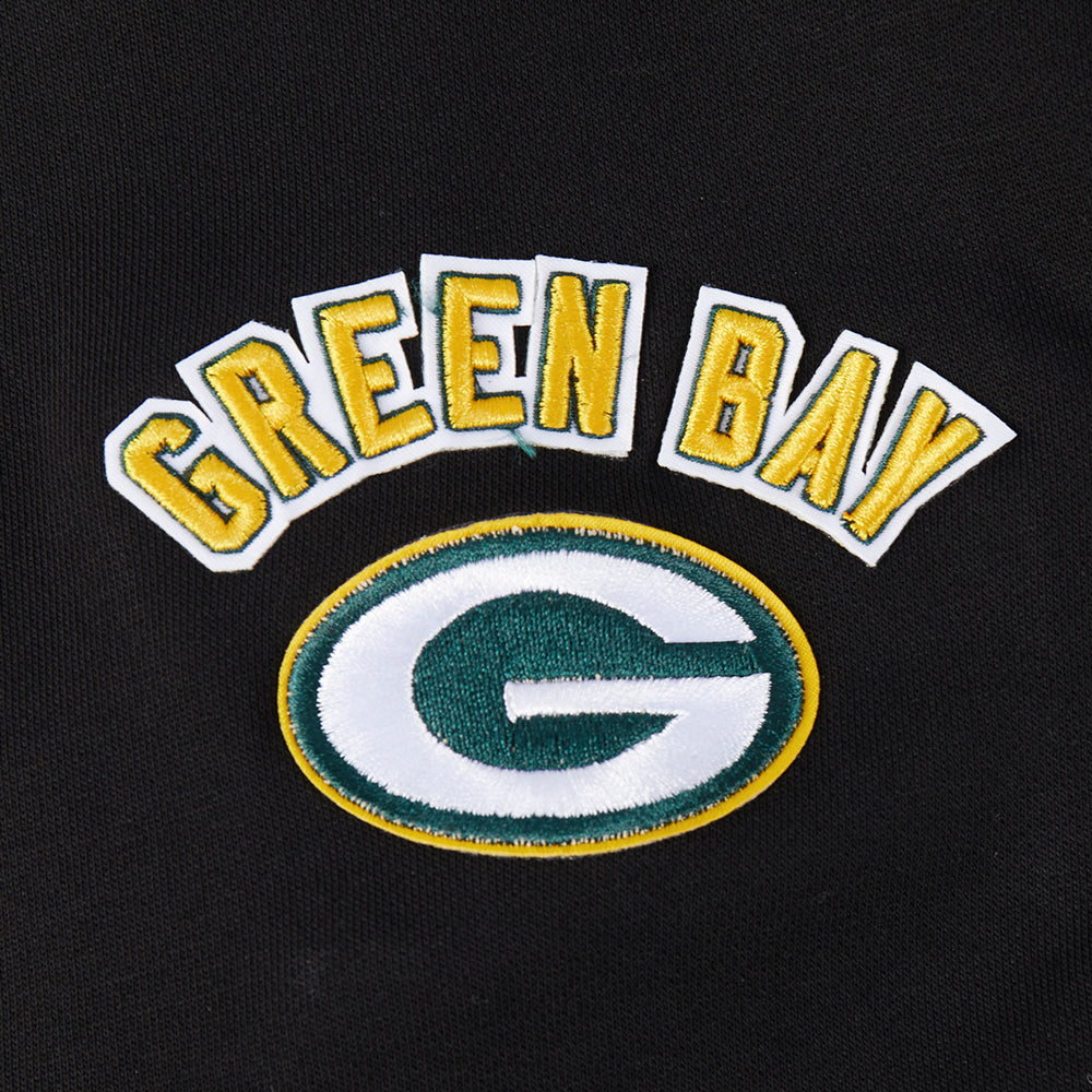 NFL GREEN BAY PACKERS CLASSIC CHANDAIL À CAPUCHON COURT EN MOLLETON POUR FEMME (NOIR)