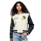 NFL GREEN BAY PACKERS RETRO CLASSIC BLOUSON COLLÉGIAL EN LAINE À BORDS CÔTELÉS POUR FEMME (COQUILLE D'ŒUF/NOIR)