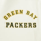 NFL GREEN BAY PACKERS RETRO CLASSIC BLOUSON COLLÉGIAL EN LAINE À BORDS CÔTELÉS POUR FEMME (COQUILLE D'ŒUF/NOIR)