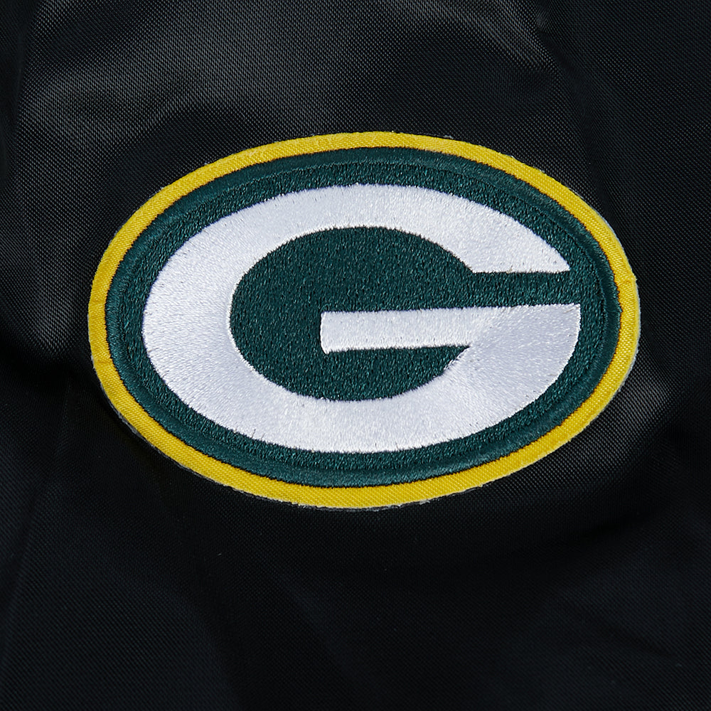 NFL GREEN BAY PACKERS SCRIPT TAIL BLOUSON EN SATIN POUR FEMME (NOIR)