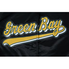 NFL GREEN BAY PACKERS SCRIPT TAIL BLOUSON EN SATIN POUR FEMME (NOIR)