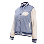 NFL GREEN BAY PACKERS VARSITY BLUES WOMEN'S DENIM VARSITY JACKET (DENIM/LINEN)