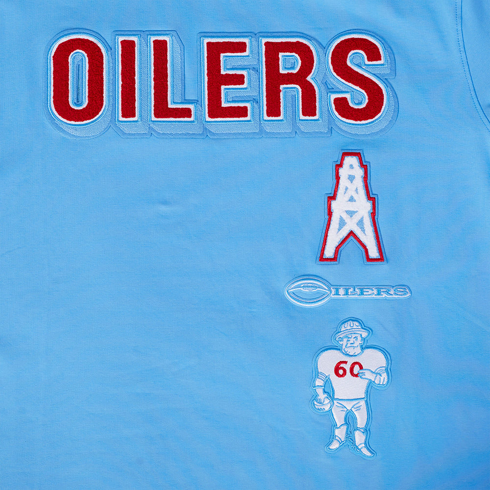 NFL HOUSTON OILERS RETRO CLASSIC T-SHIRT À RAYURES POUR HOMME (BLEU UNIVERSITÉ)