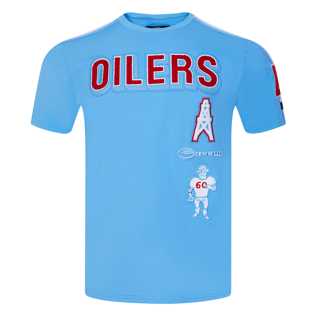 NFL HOUSTON OILERS RETRO CLASSIC T-SHIRT À RAYURES POUR HOMME (BLEU UNIVERSITÉ)