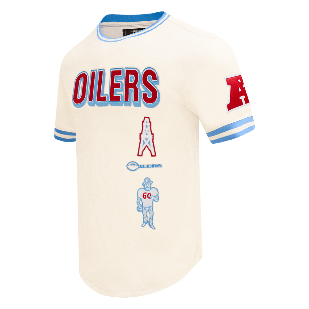 NFL HOUSTON OILERS RETRO CLASSIC MEN'S TEE (EGGSHELL/ UNIVERSITY BLUE)