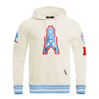 NFL HOUSTON OILERS RETRO CLASSIC MEN'S PULLOVER HOODIE (EGGSHELL/ UNIVERSITY BLUE)