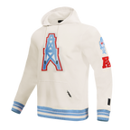 NFL HOUSTON OILERS RETRO CLASSIC MEN'S PULLOVER HOODIE (EGGSHELL/ UNIVERSITY BLUE)