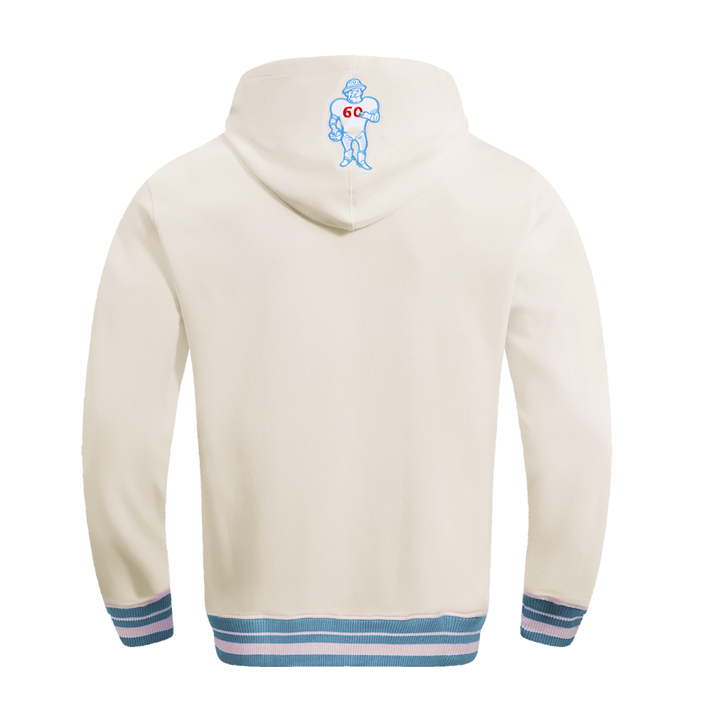 NFL HOUSTON OILERS RETRO CLASSIC MEN'S PULLOVER HOODIE (EGGSHELL/ UNIVERSITY BLUE)