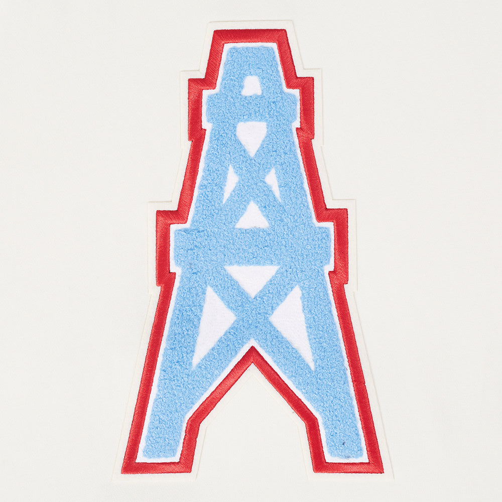 NFL HOUSTON OILERS RETRO CLASSIC MEN'S PULLOVER HOODIE (EGGSHELL/ UNIVERSITY BLUE)