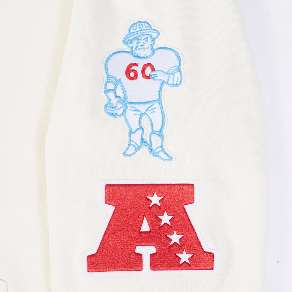 NFL HOUSTON OILERS RETRO CLASSIC MEN'S PULLOVER HOODIE (EGGSHELL/ UNIVERSITY BLUE)