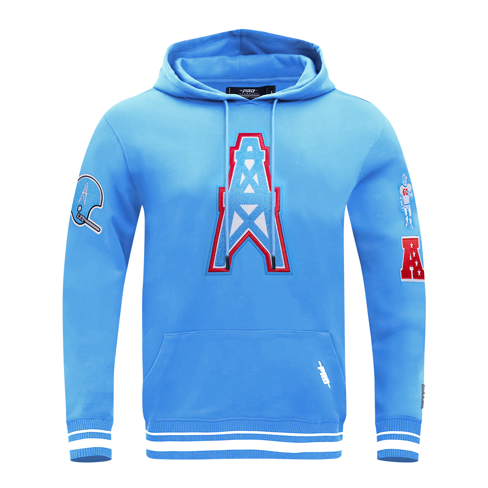 NFL HOUSTON OILERS RETRO CLASSIC CHANDAIL À CAPUCHON POUR HOMME (BLEU UNIVERSITÉ)
