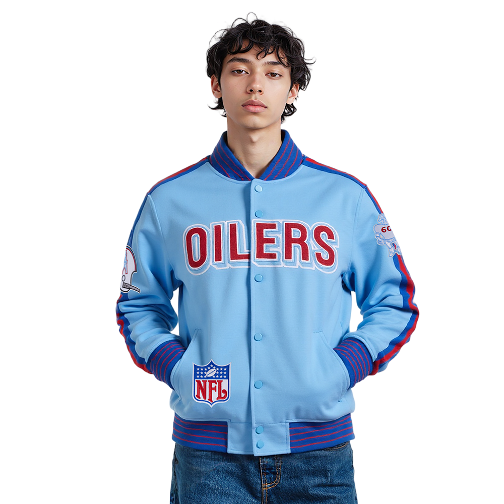 NFL HOUSTON OILERS PRO GAME DAY RETRO JACKET (UNI BLUE/ ROYAL BLUE/ RED)