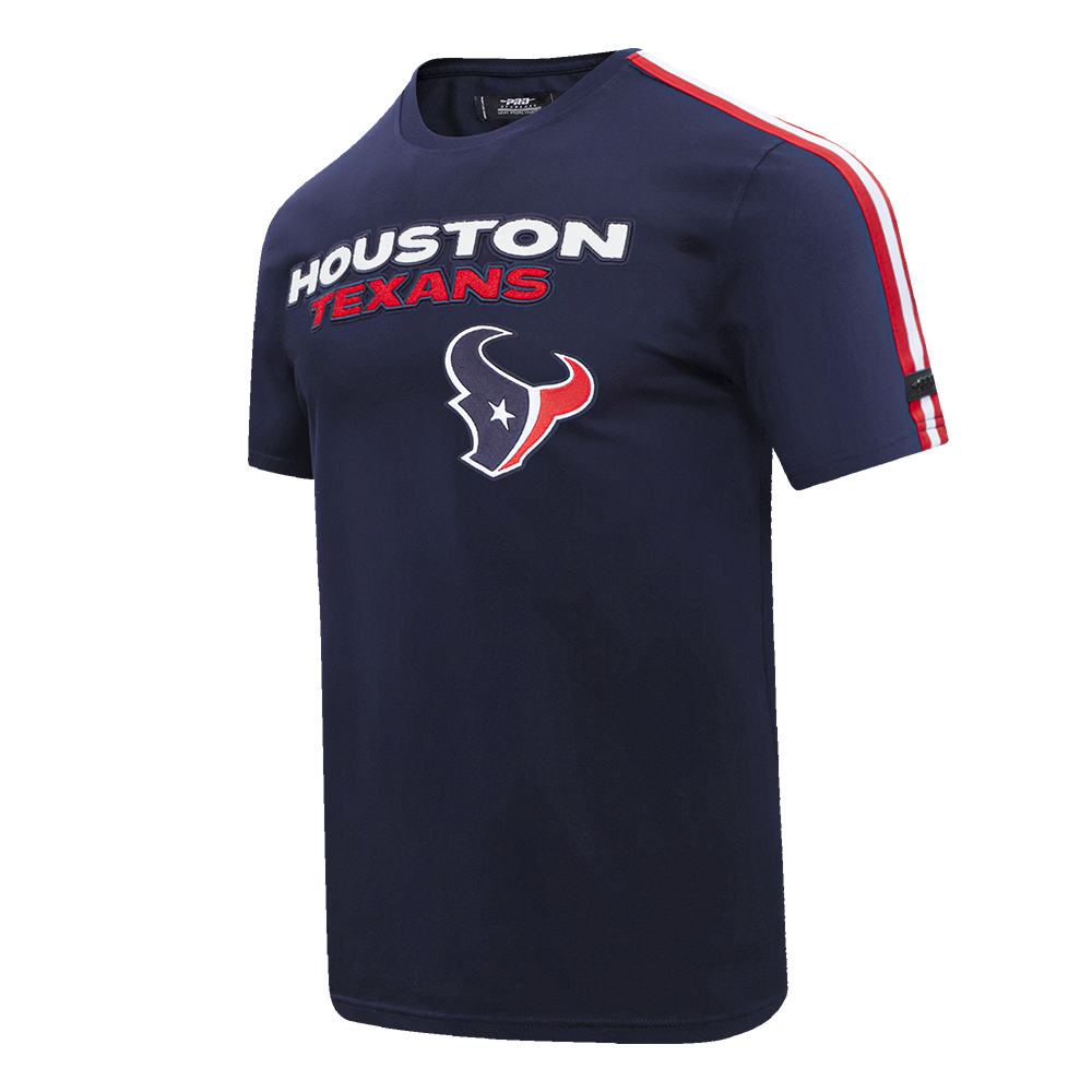 NFL HOUSTON TEXANS T-SHIRT RAYÉ EN JERSEY SIMPLE BLEU PRINCIPAL POUR HOMME (MARINE MINUIT/ROUGE)