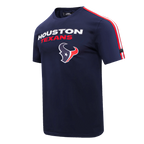 NFL HOUSTON TEXANS T-SHIRT RAYÉ EN JERSEY SIMPLE BLEU PRINCIPAL POUR HOMME (MARINE MINUIT/ROUGE)
