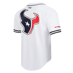 NFL HOUSTON TEXANS CLASSIC MESH CHEMISE BOUTONNÉE POUR HOMME (BLANC/NOIR/BLANC)