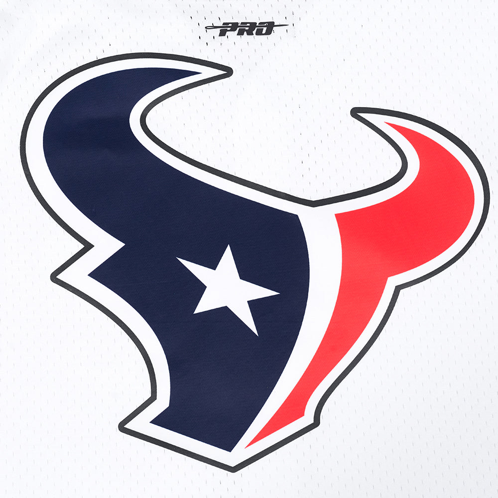 NFL HOUSTON TEXANS CLASSIC MESH CHEMISE BOUTONNÉE POUR HOMME (BLANC/NOIR/BLANC)