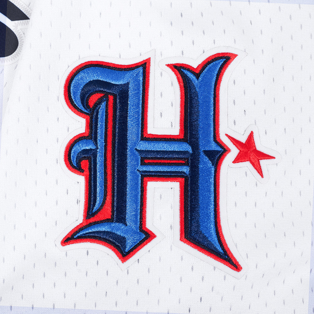 NFL HOUSTON TEXANS CLASSIC MESH CHEMISE BOUTONNÉE POUR HOMME (BLANC/NOIR/BLANC)