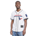 NFL HOUSTON TEXANS CLASSIC MESH CHEMISE BOUTONNÉE POUR HOMME (BLANC/NOIR/BLANC)