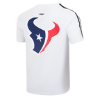 NFL HOUSTON TEXANS CLASSIC MESH T-SHIRT EN JERSEY SIMPLE À RAYURES POUR HOMME (BLANC/NOIR)