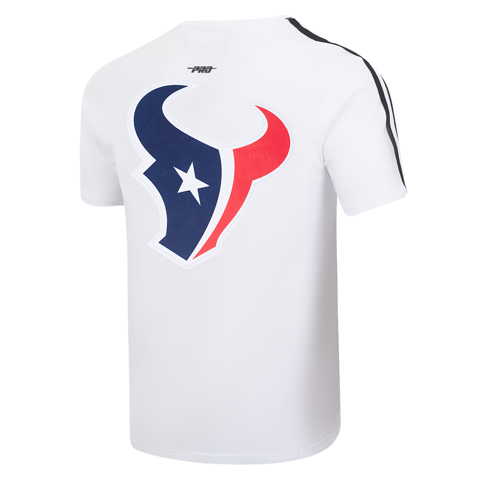 NFL HOUSTON TEXANS CLASSIC MESH T-SHIRT EN JERSEY SIMPLE À RAYURES POUR HOMME (BLANC/NOIR)
