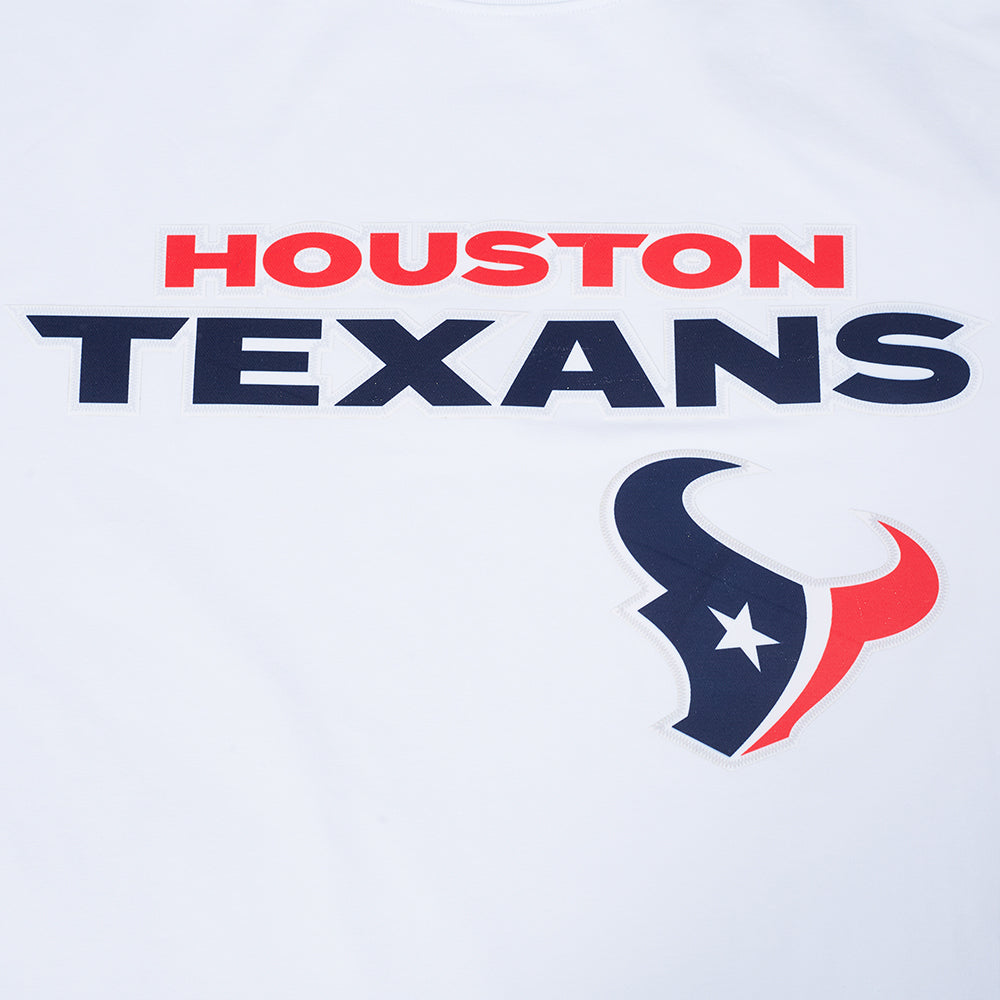 NFL HOUSTON TEXANS CLASSIC MESH T-SHIRT EN JERSEY SIMPLE À RAYURES POUR HOMME (BLANC/NOIR)