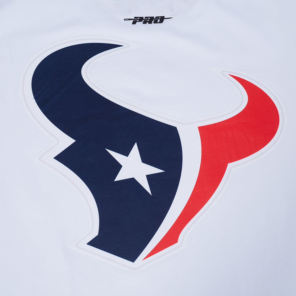 NFL HOUSTON TEXANS CLASSIC MESH T-SHIRT EN JERSEY SIMPLE À RAYURES POUR HOMME (BLANC/NOIR)