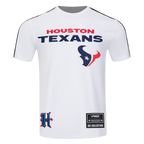 NFL HOUSTON TEXANS CLASSIC MESH T-SHIRT EN JERSEY SIMPLE À RAYURES POUR HOMME (BLANC/NOIR)
