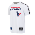 NFL HOUSTON TEXANS CLASSIC MESH T-SHIRT EN JERSEY SIMPLE À RAYURES POUR HOMME (BLANC/NOIR)