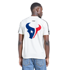 NFL HOUSTON TEXANS CLASSIC MESH T-SHIRT EN JERSEY SIMPLE À RAYURES POUR HOMME (BLANC/NOIR)