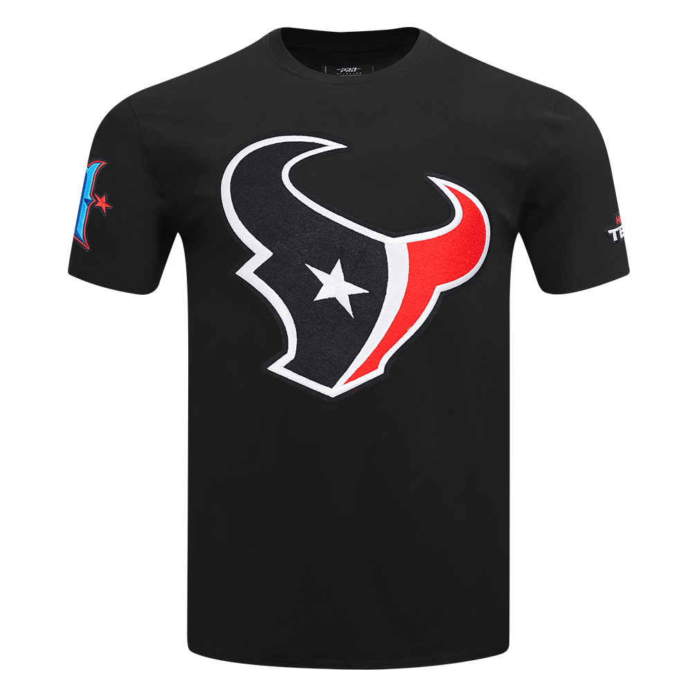 NFL HOUSTON TEXANS MASH UP T-SHIRT CLASSIQUE EN JERSEY SIMPLE POUR HOMME (NOIR)
