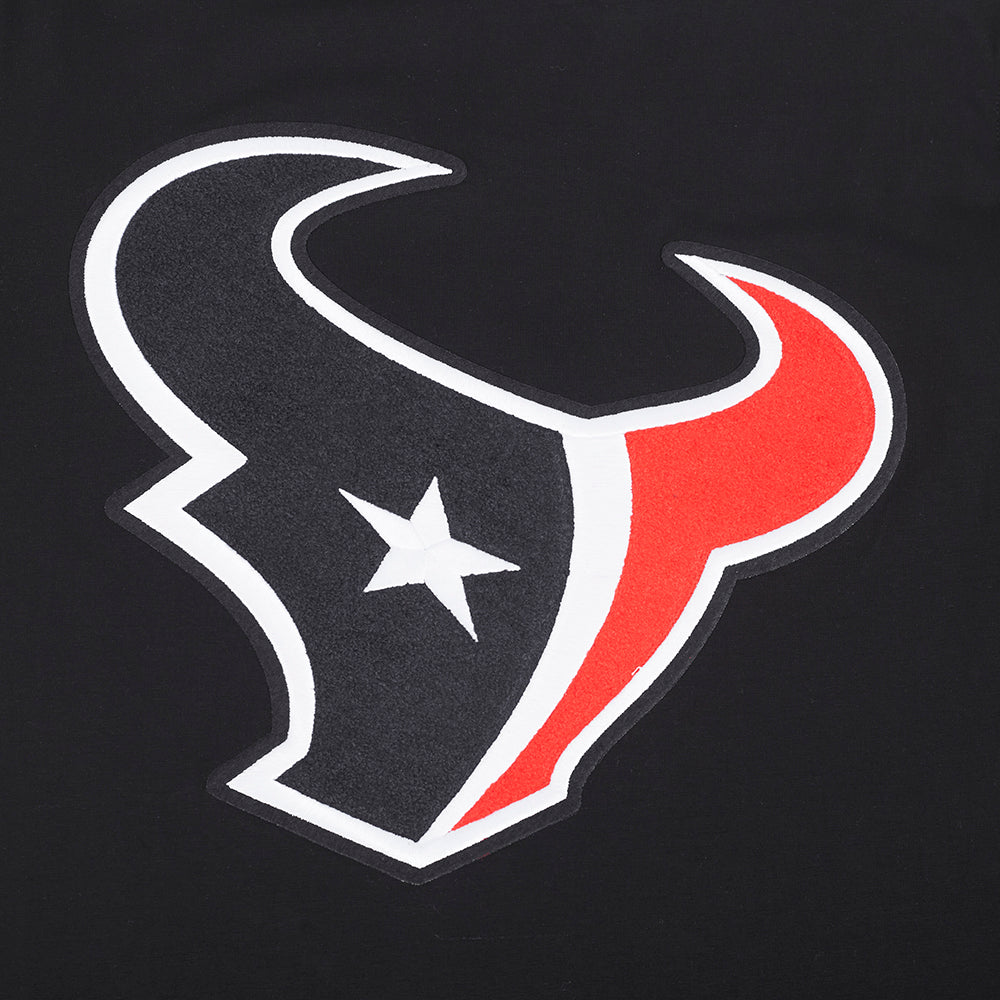 NFL HOUSTON TEXANS MASH UP T-SHIRT CLASSIQUE EN JERSEY SIMPLE POUR HOMME (NOIR)
