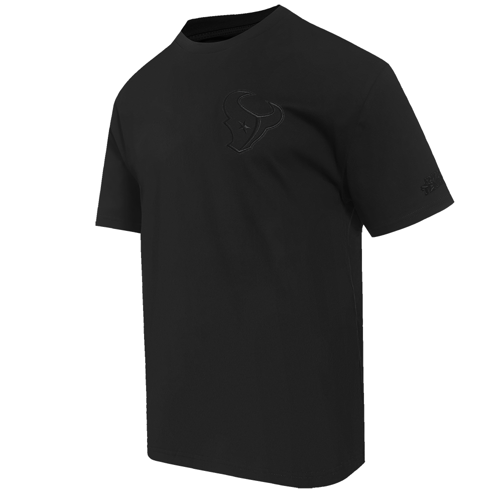 NFL HOUSTON TEXANS NEUTRAL MEN'S COTTON JERSEY DROP SHOULDER TEE (BLACK)