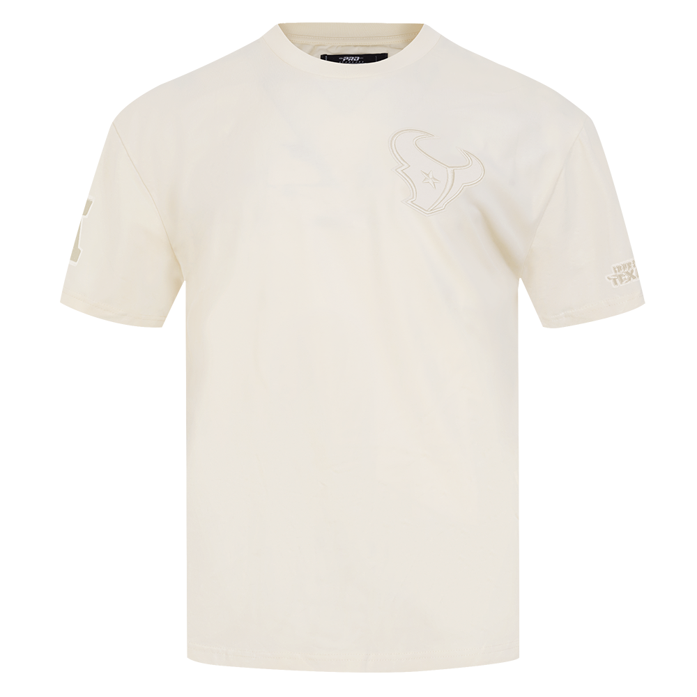 NFL HOUSTON TEXANS NEUTRAL MEN'S COTTON JERSEY DROP SHOULDER TEE (EGGSHELL)