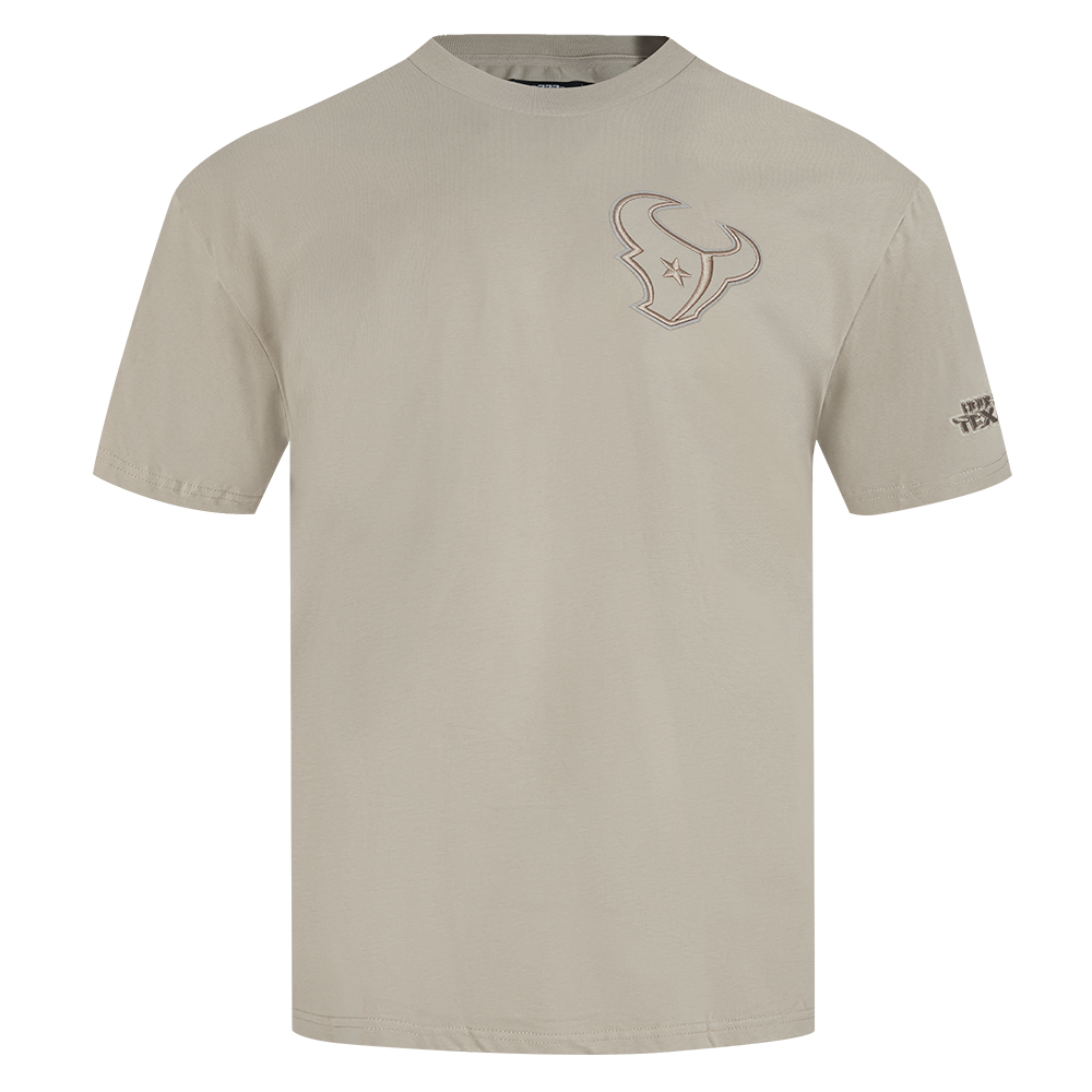 NFL HOUSTON TEXANS NEUTRAL MEN'S COTTON JERSEY DROP SHOULDER TEE (TAUPE)