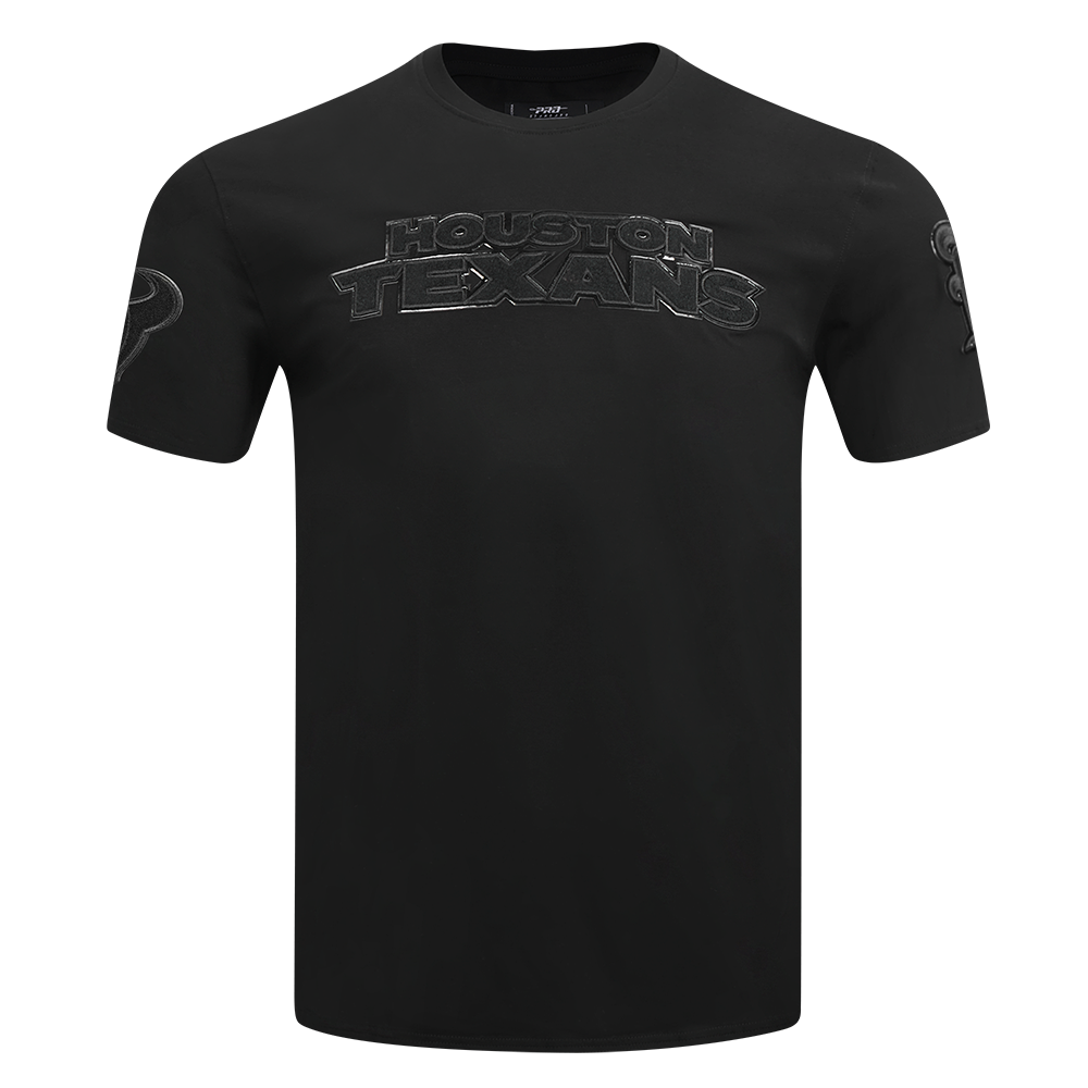 NFL HOUSTON TEXANS TRIPLE BLACK T-SHIRT EN JERSEY SIMPLE POUR HOMME (NOIR)