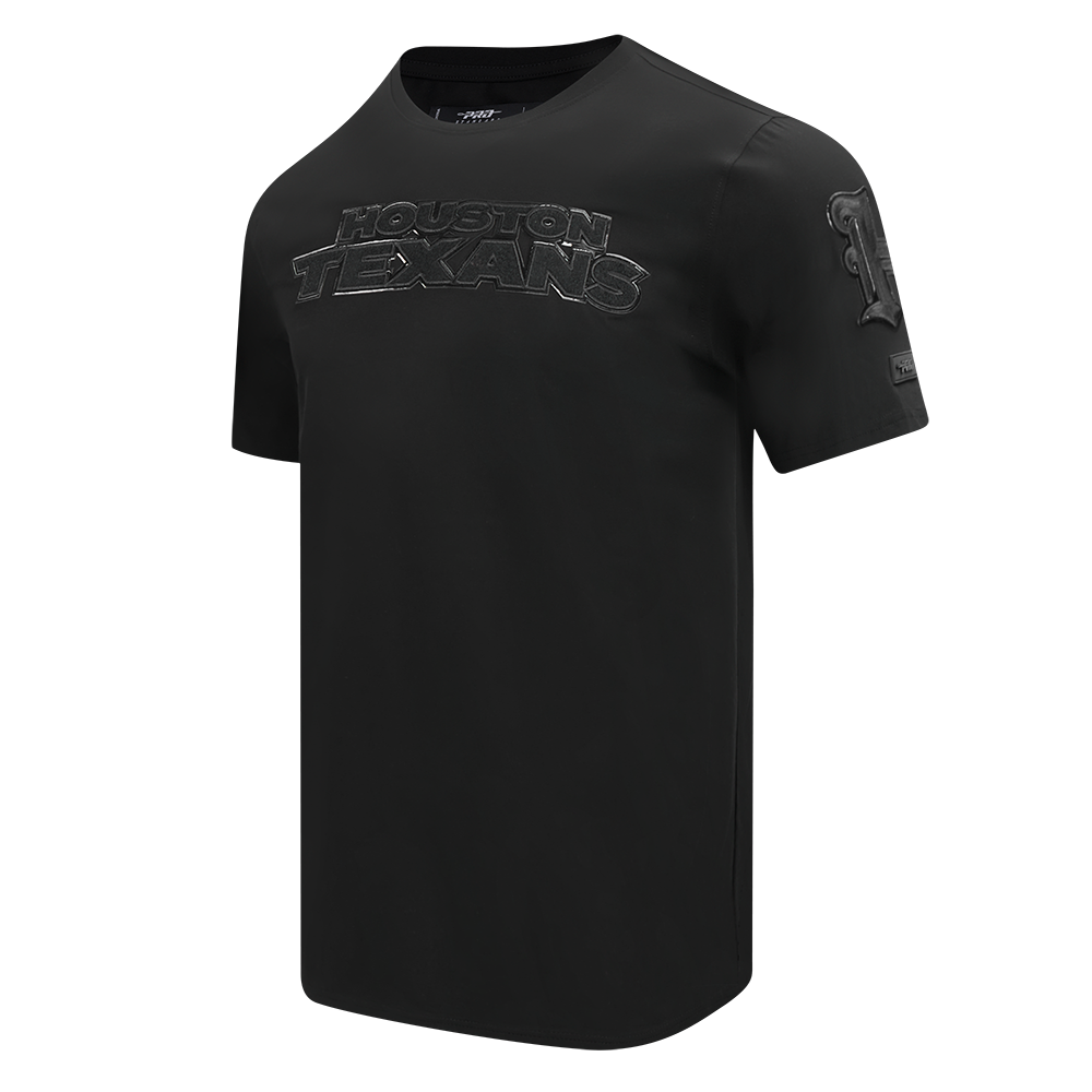 NFL HOUSTON TEXANS TRIPLE BLACK T-SHIRT EN JERSEY SIMPLE POUR HOMME (NOIR)