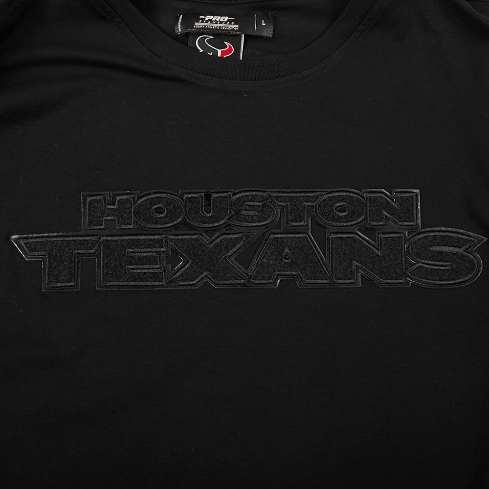 NFL HOUSTON TEXANS TRIPLE BLACK T-SHIRT EN JERSEY SIMPLE POUR HOMME (NOIR)