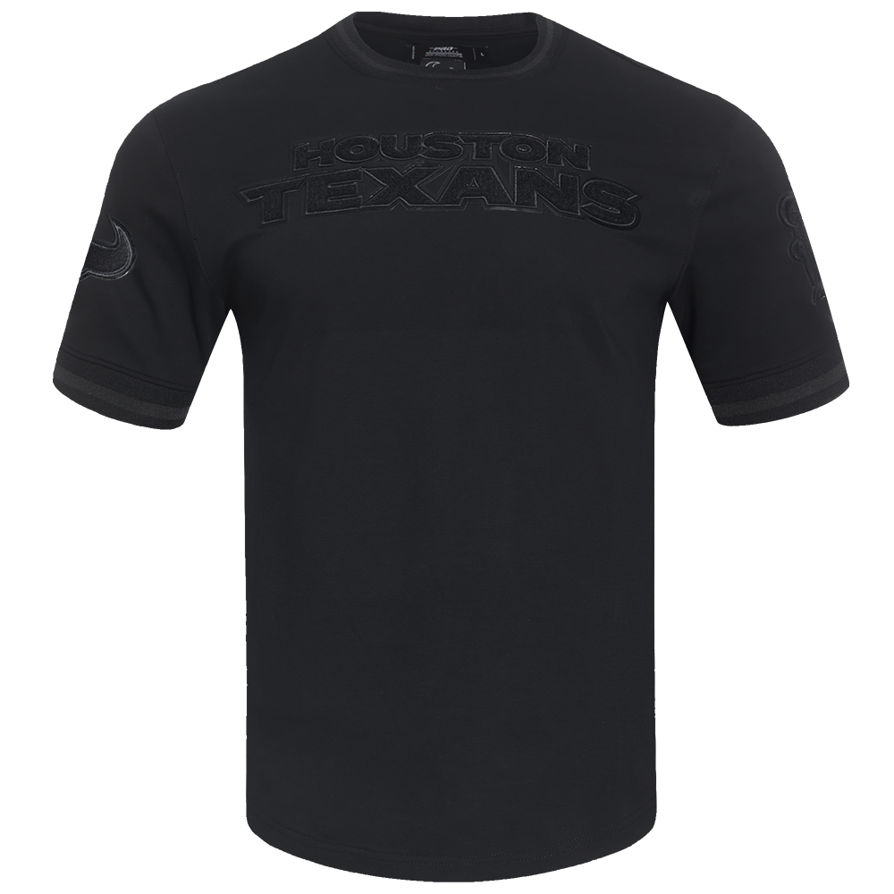 NFL HOUSTON TEXANS TRIPLE BLACK MEN'S DOUBLE KNIT TEE (JET BLACK)