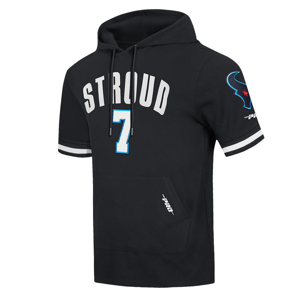 NFL HOUSTON TEXANS CJ STROUD #7 CLASSIC MEN'S SS PO HOODIE (BLACK)