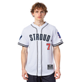 NFL HOUSTON TEXANS CJ STROUD #7 CLASSIC MESH PNN MEN'S MESH BUTTON DOWN SHIRT (WHITE/BLACK/WHITE)