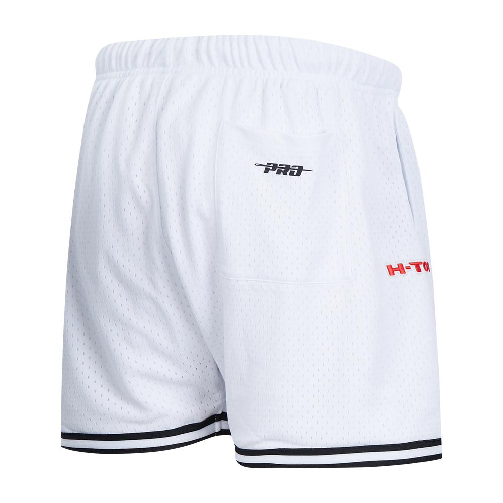 NFL HOUSTON TEXANS CLASSIC MESH SHORT À BANDES POUR HOMME (BLANC/NOIR/BLANC)